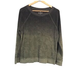 American Eagle soft & Sexy  green ombré sweater terry cloth size small oversized